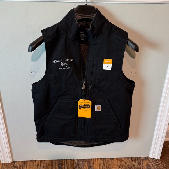 Carhartt Other - NWT Carhartt Washed Duck Sherpa Lined Mock Neck Vest Black Small 3rd Party Logo
